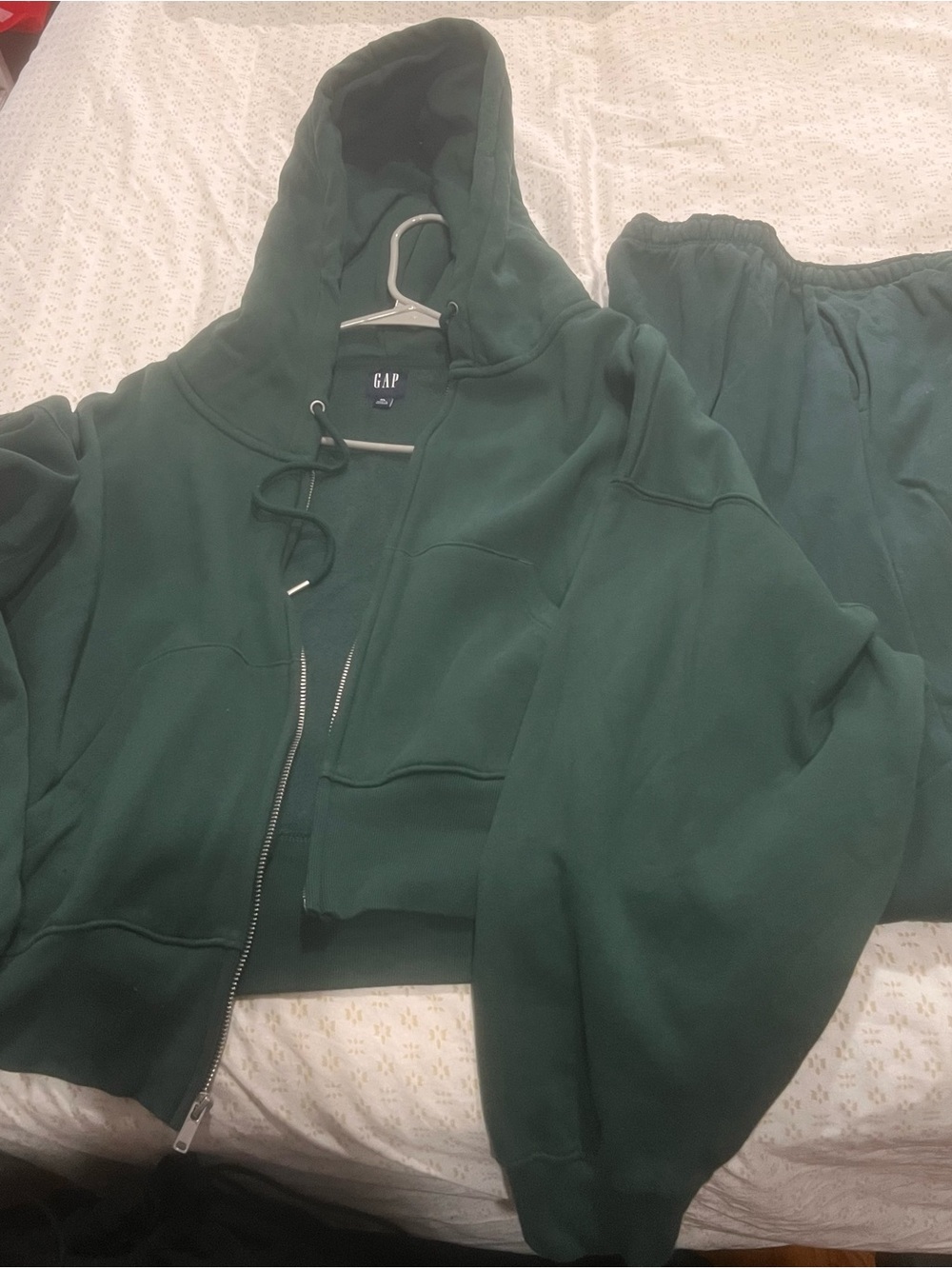 Women’s GAP Deep Green Zip-Up Bomber Hoodie